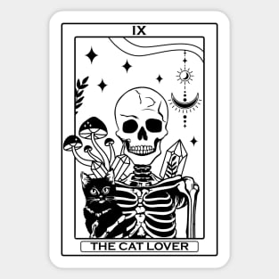 "The Cat Lover" Skeleton Tarot Card Sticker